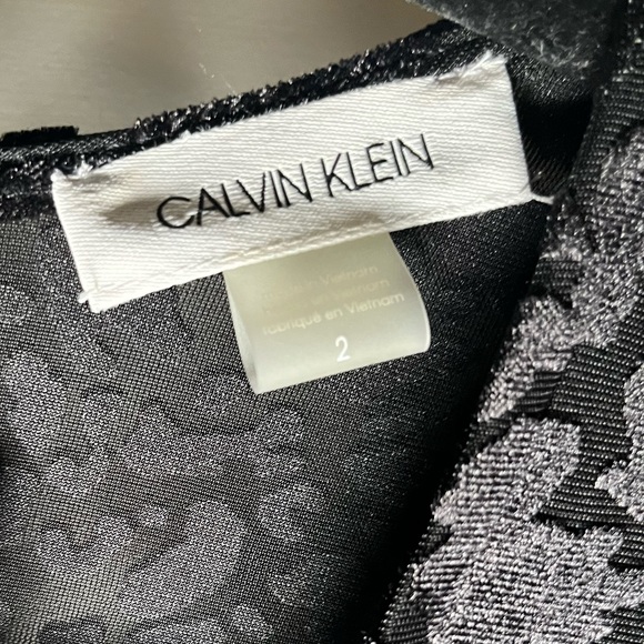Black Size 2 Calvin Klein Burnout Velvet Leopard Wrap Dress - Picture 5 of 7